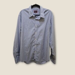 UNTUCKit Mens XLarge Long Sleeve Blue‎ Checkered 100% Cotton Shirt